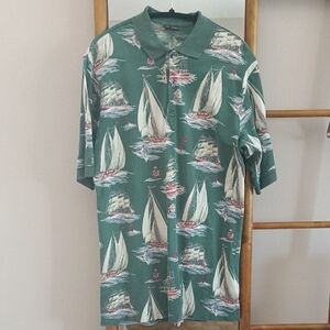 Bobby Jones Green Polo with Nautical Design Size L Tall